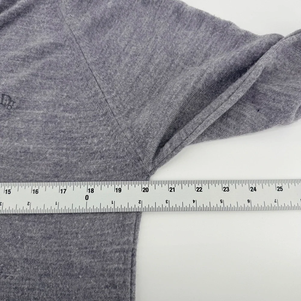 Christian Dior Vintage V-Neck Sweater Orlon Acrylic Knit Logo Gray Large USA 80s